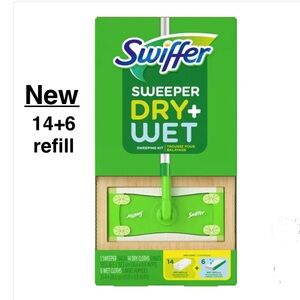 New Swiffer Green Sweeper Kit 14+6 Refill unopened ⭐️⭐️⭐️⭐️